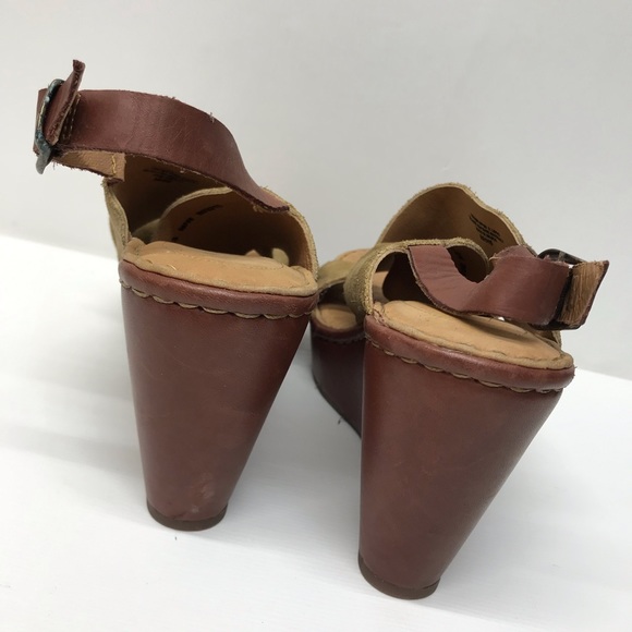 Born lime green and brown wedges size 11 - Picture 4 of 8